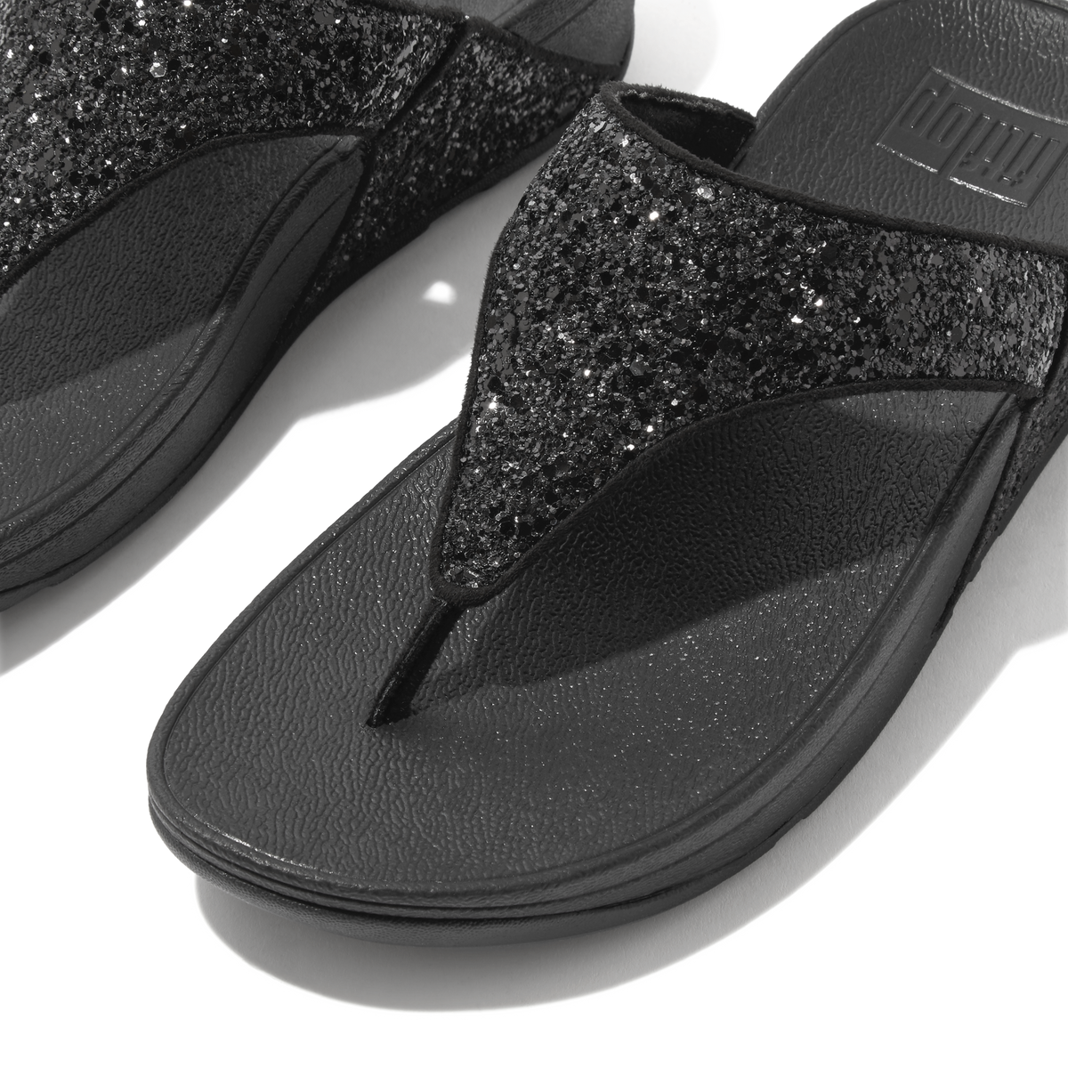 SANDALIAS MUJER FITFLOP LULU NEGRO CON GLITTER