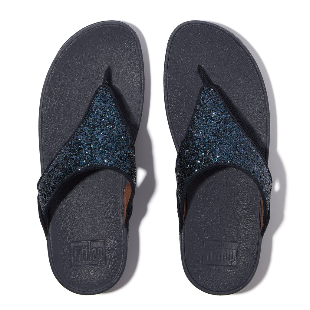 LULU Sandalias Dedo Glitter - Negro Glitter