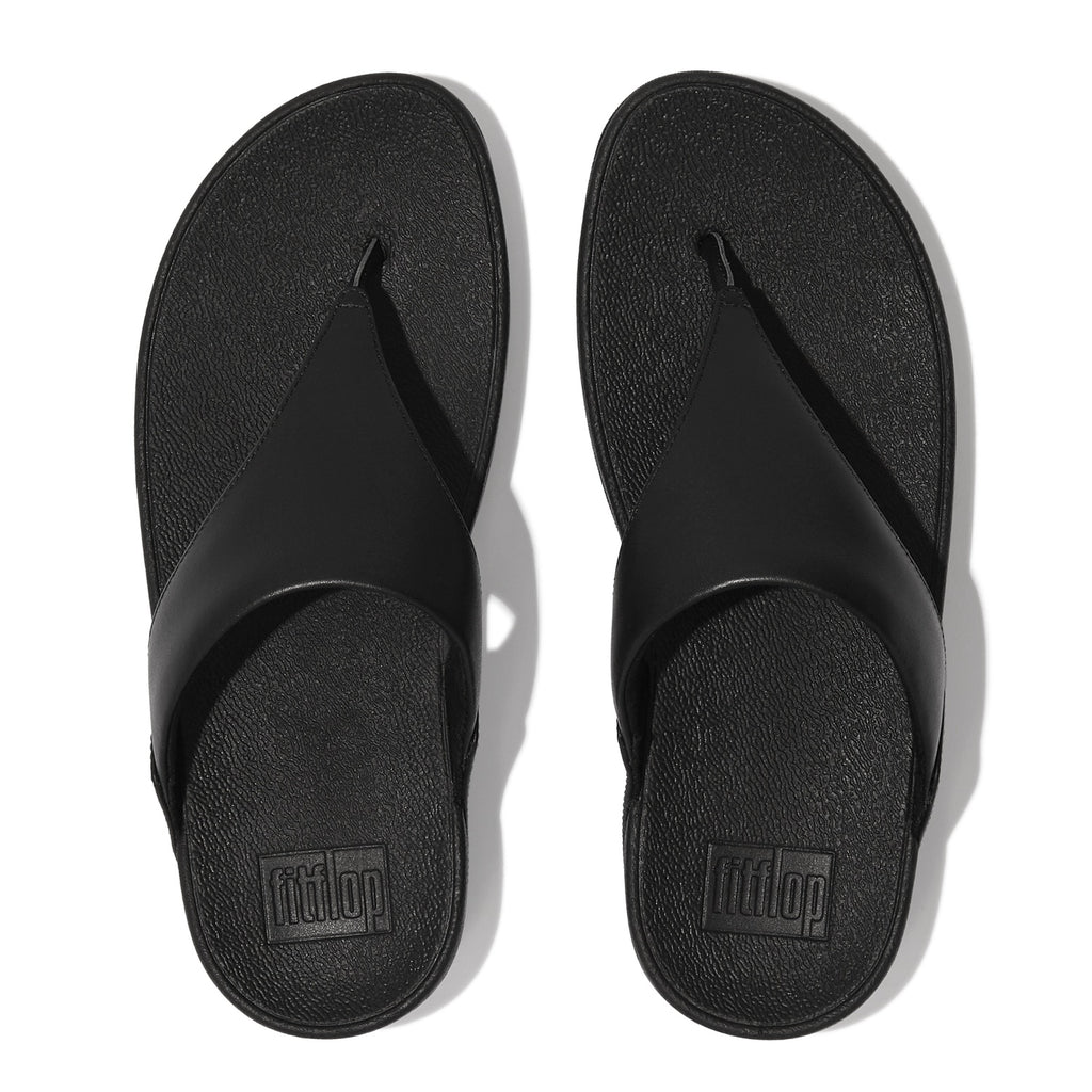 LULU Sandalias de Cuero Dedo - Negro