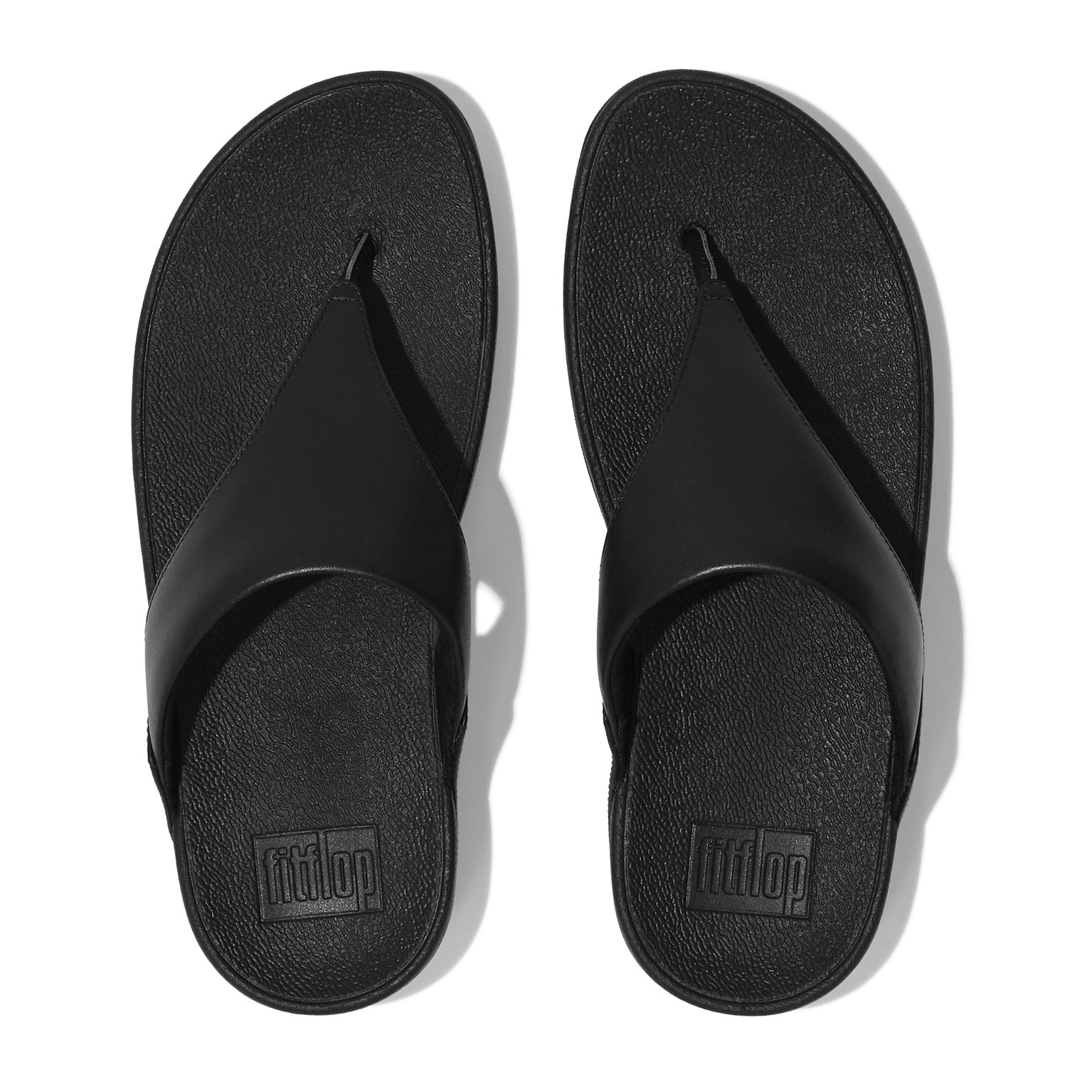 LULU Sandalias de Cuero Dedo - Negro