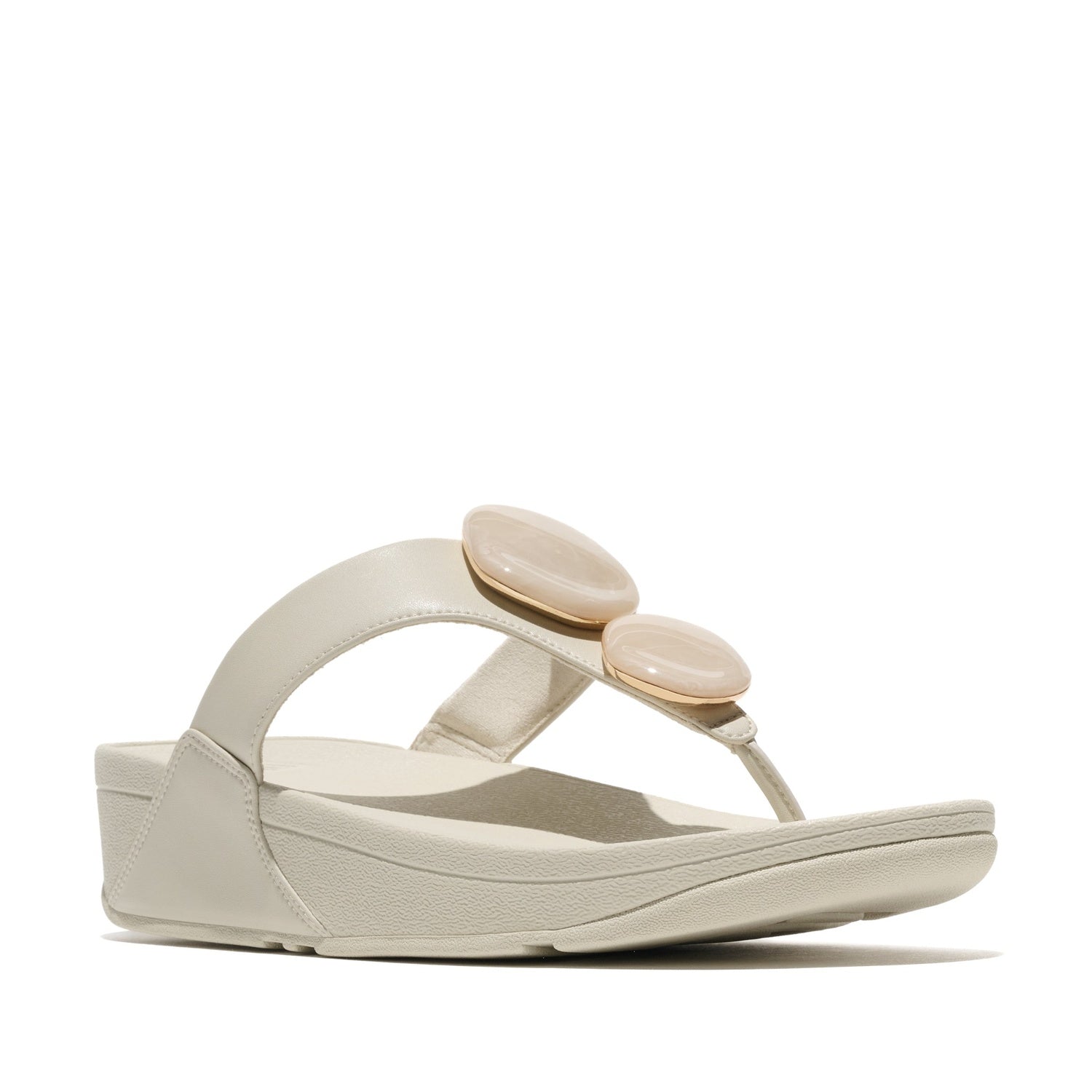 LULU Sandalias Dedo Piedra Marmoleada - Beige Parisino