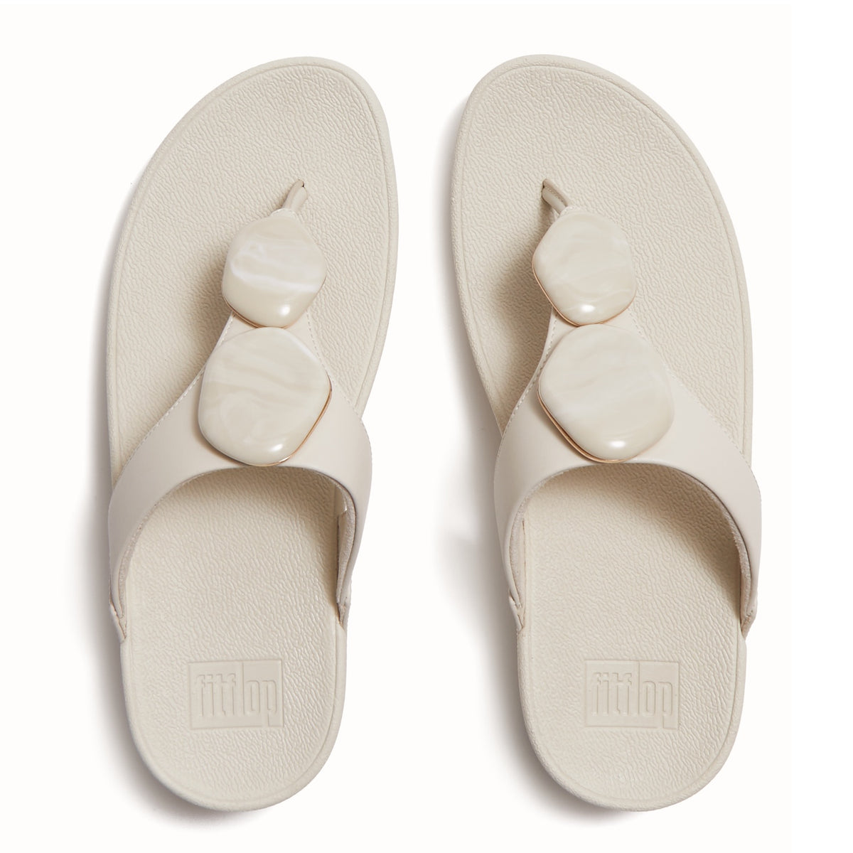 SANDALIAS MUJER FITFLOP LULU CON PIEDRAS EFECTO MÁRMOL - BEIGE