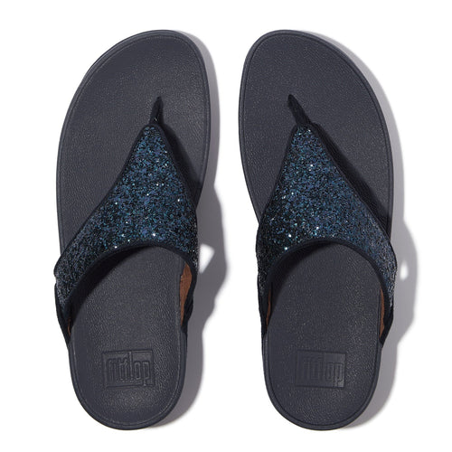 SANDALIAS MUJER FITFLOP LULU AZUL MARINO CON GLITTER